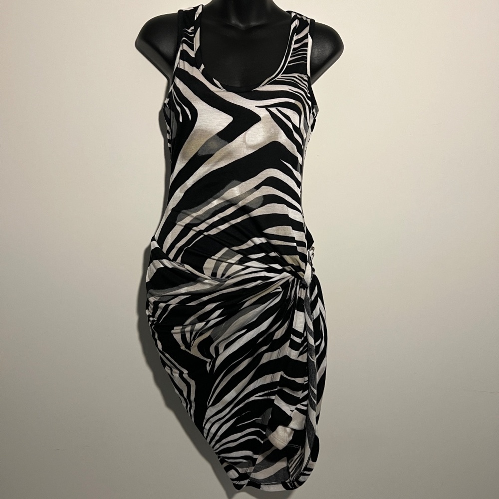 Derek Women’s Medium Sleeveless Zebra-print Dress